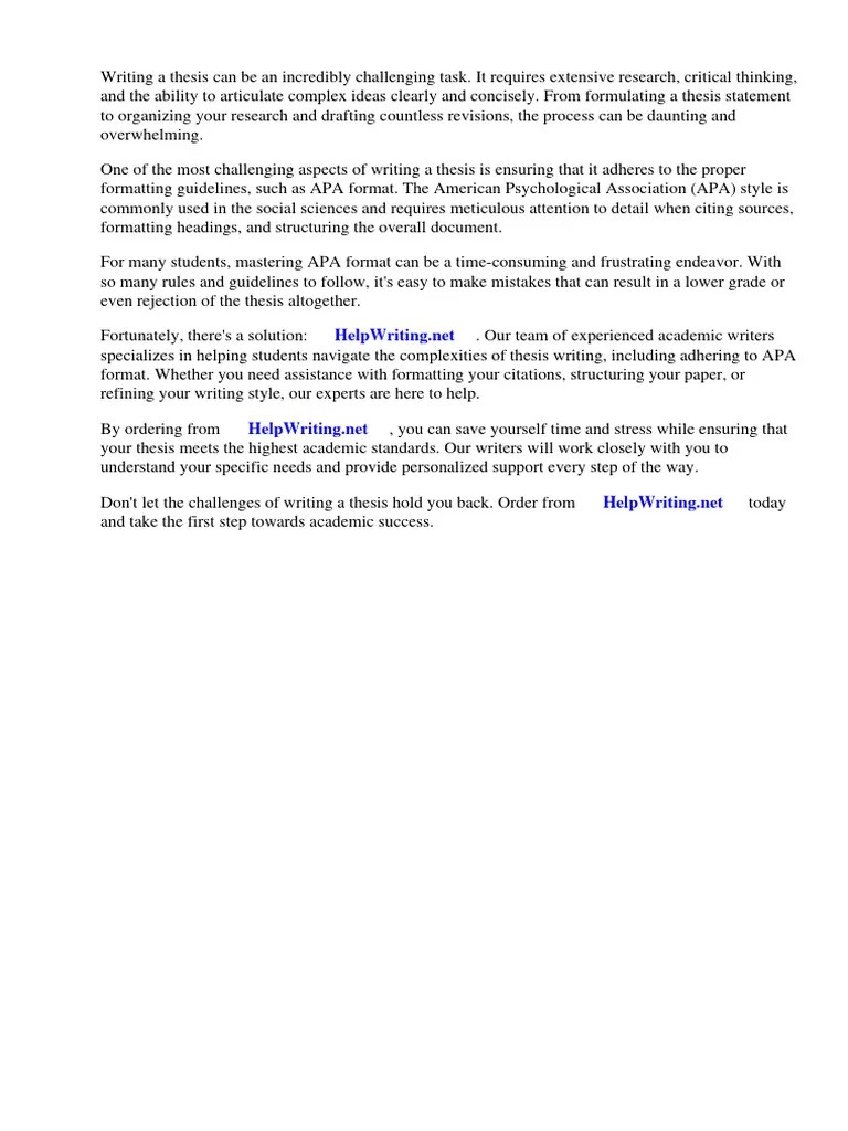 Reference Thesis Apa Format | PDF | Apa Style | Citation