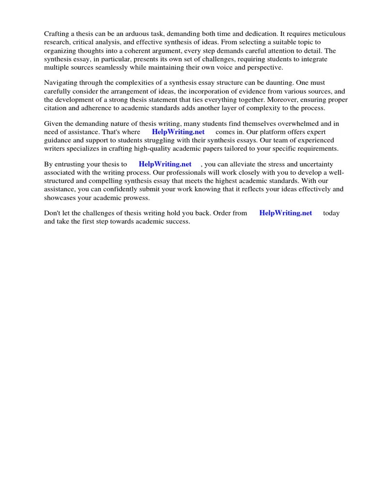 Synthesis Essay Structure | PDF | Essays | Apa Style