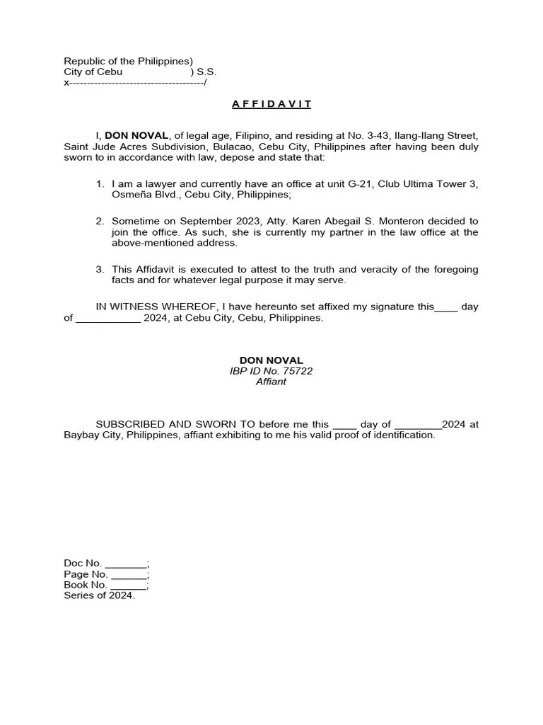 Affidavit (Proof Of Office) | PDF