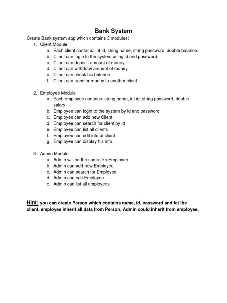 Bank System | PDF | Filename | Computer Programming