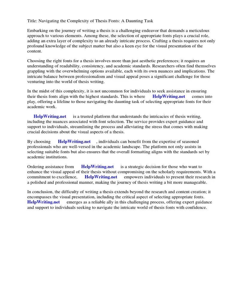 Thesis Fonts | PDF | Typefaces | Thesis