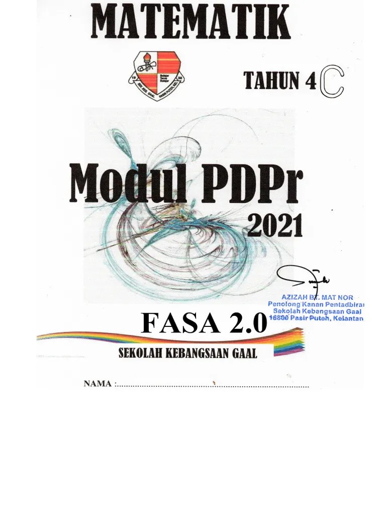 Modul PDPR MT Tahun 4 Siri 2.0 | PDF