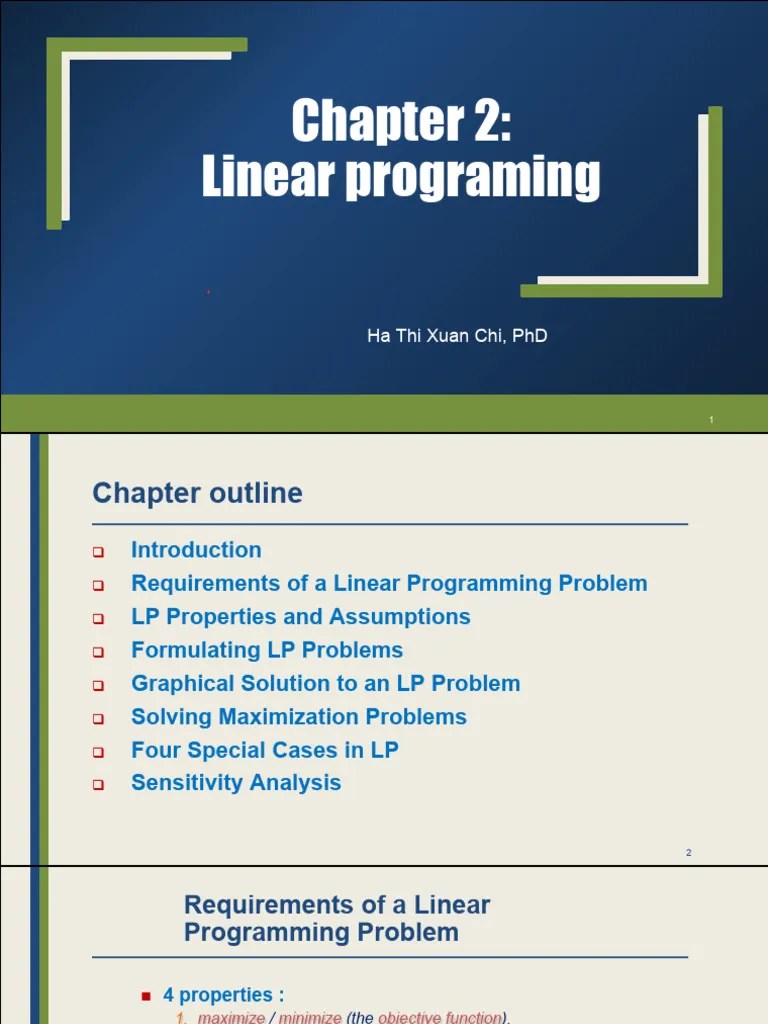 C2 Linear Programing Or | PDF | Mathematical Optimization | Linear Programming