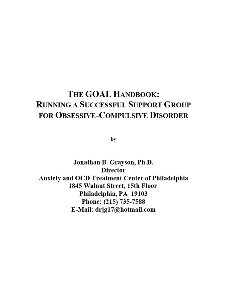 OCD GOAL Manual | PDF | Obsessive–Compulsive Disorder | Cognitive ...
