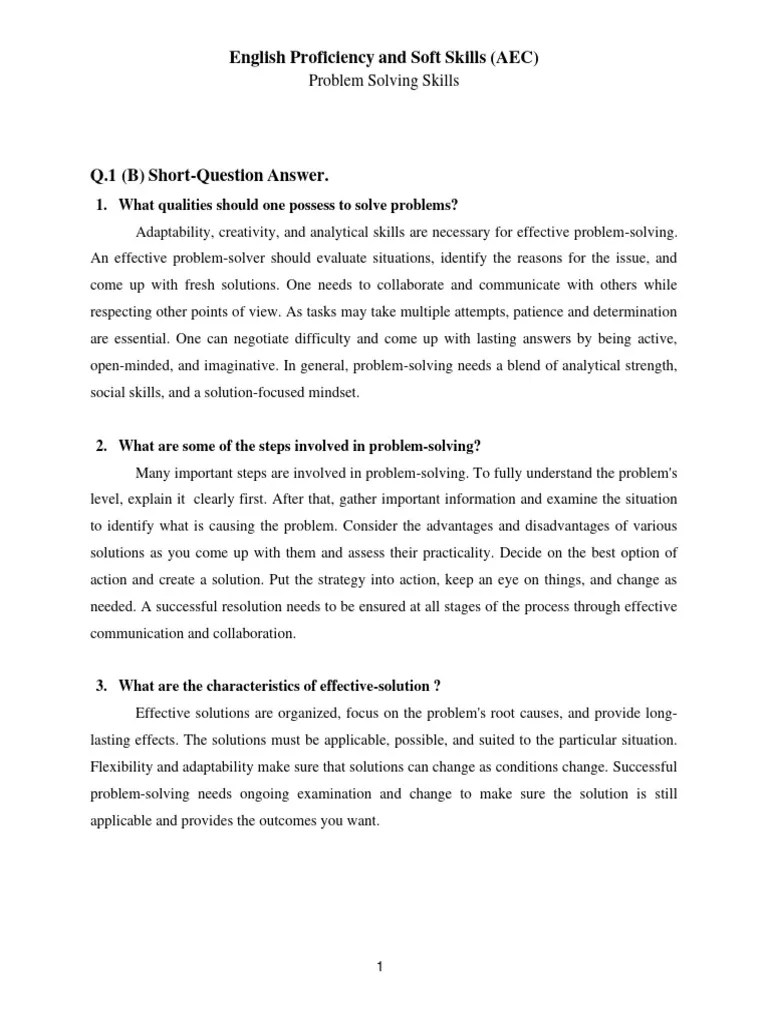 Problem-Solving Skills | PDF | Creativity | Behavioural Sciences