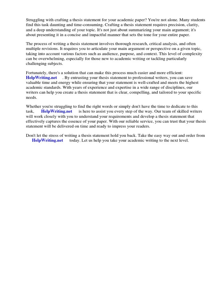 Easy Way To Create A Thesis Statement | PDF | Essays | Thesis