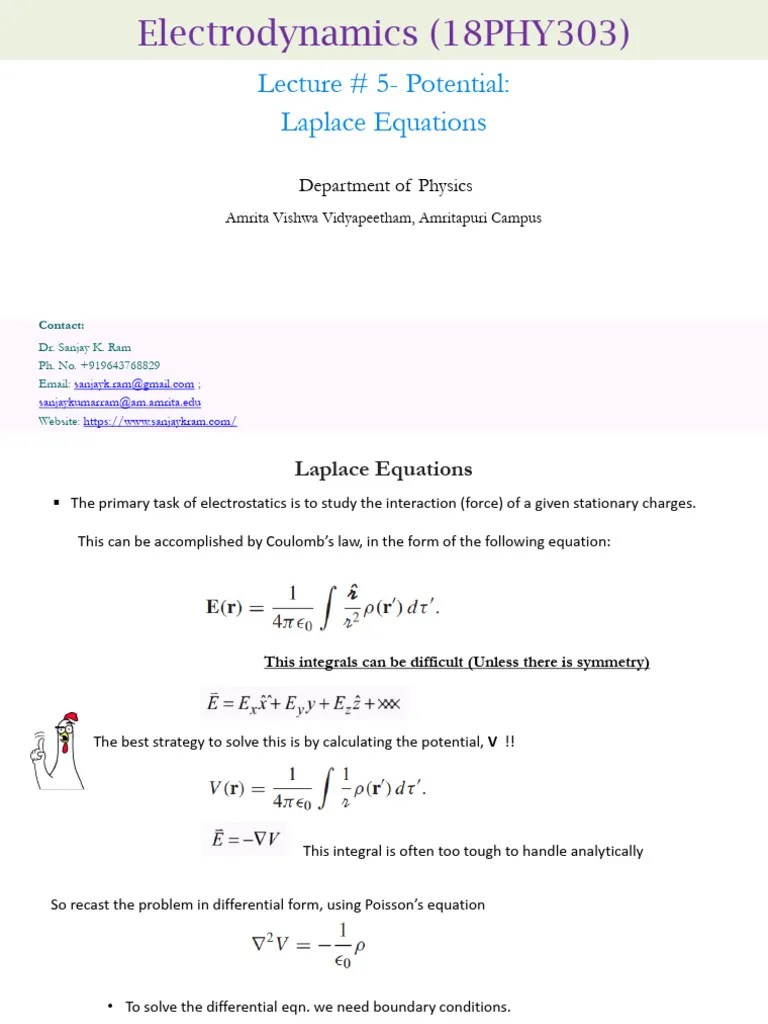 Lec #5 - Electrostatics-V 18PHY303 Electrodynamics | PDF | Physics ...