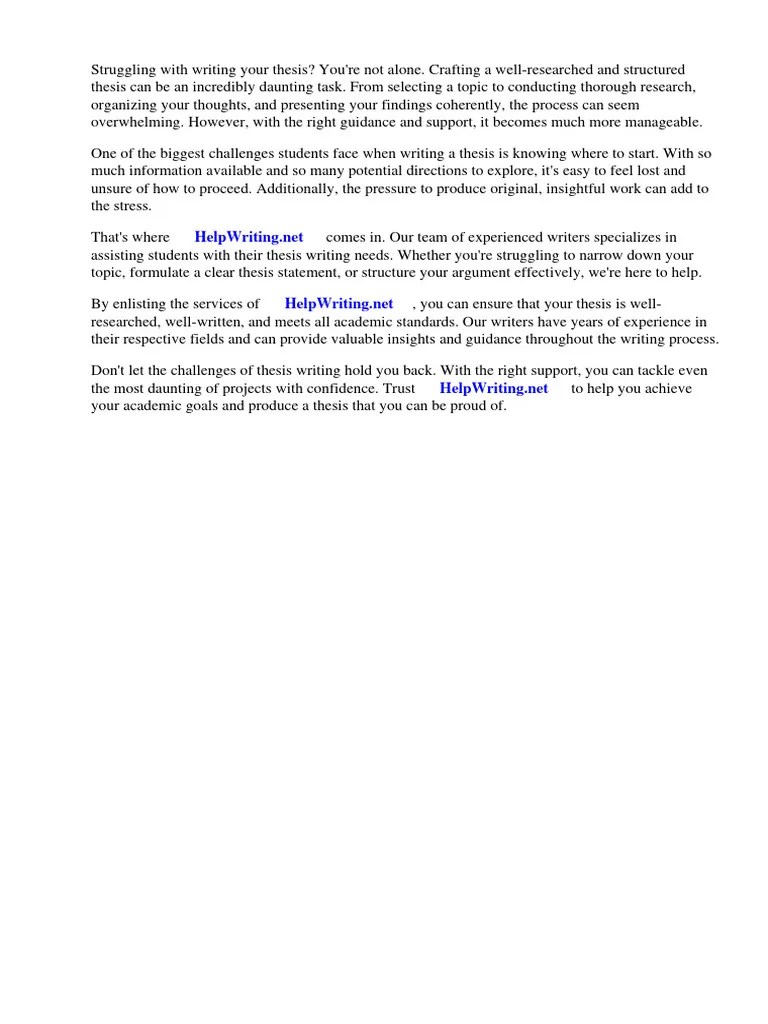 How To Write A Good Thesis Examples | PDF | Essays | Thesis