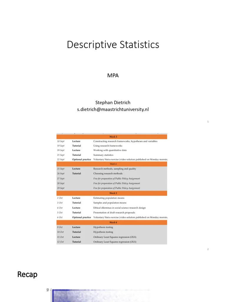 2.descriptive Statistics | PDF | Mean | Variance