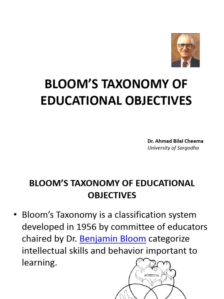 Blooms Taxonomy Of Educational Objectives | PDF | Cognition | Psychology