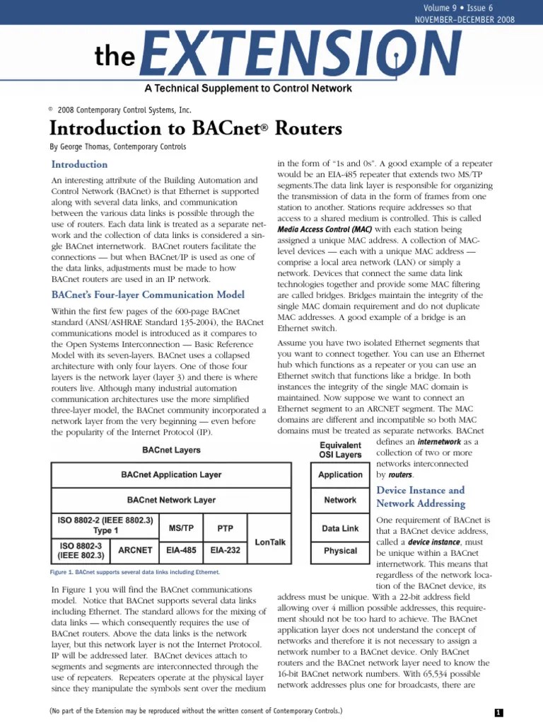 Introduction To BACnet Routers | PDF | Computer Network | Internet ...