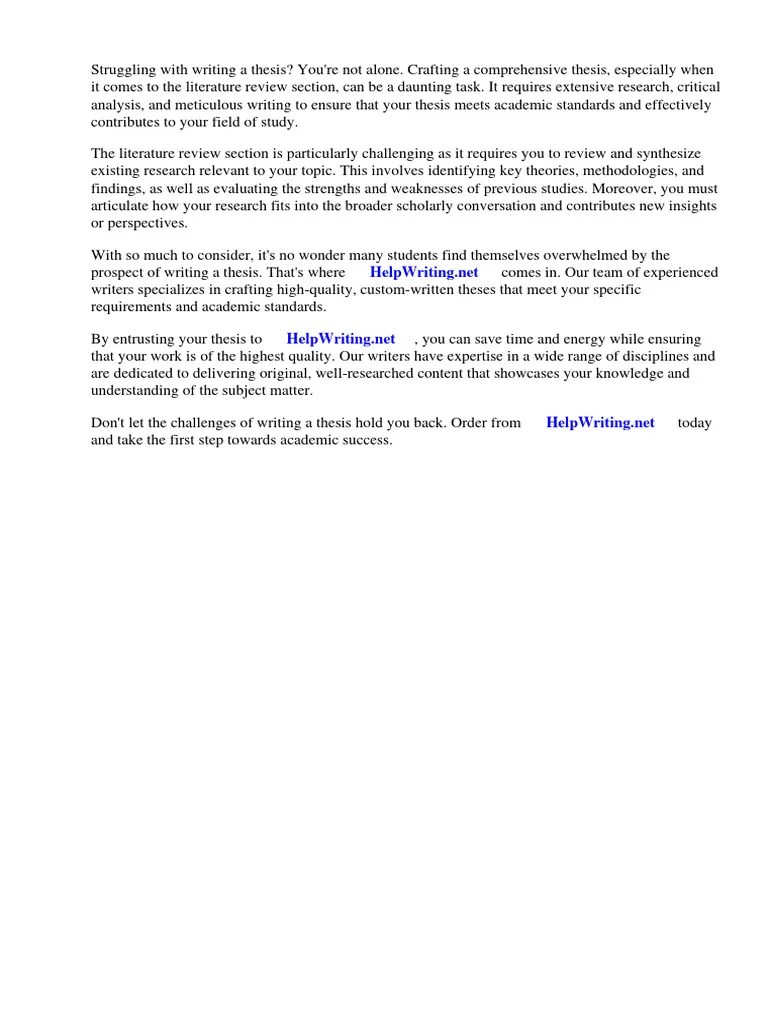 Thesis Lit Review Example | PDF | Thesis | Electronic Publishing