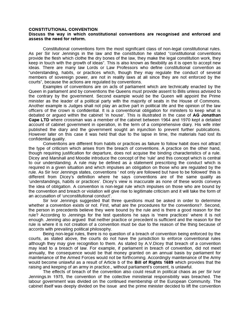 Constitutional Convention | PDF | House Of Lords | Parliament Of The ...