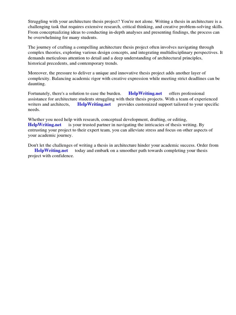 Best Architecture Thesis Projects PDF | PDF | Thesis | Creativity
