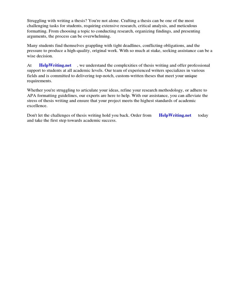 Example Of Thesis In Apa Format | PDF | Apa Style | Thesis