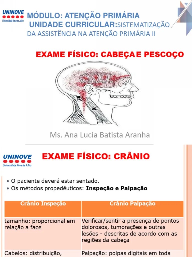 Exame Físico Cabeça E Pescoço | PDF | Olho | Boca