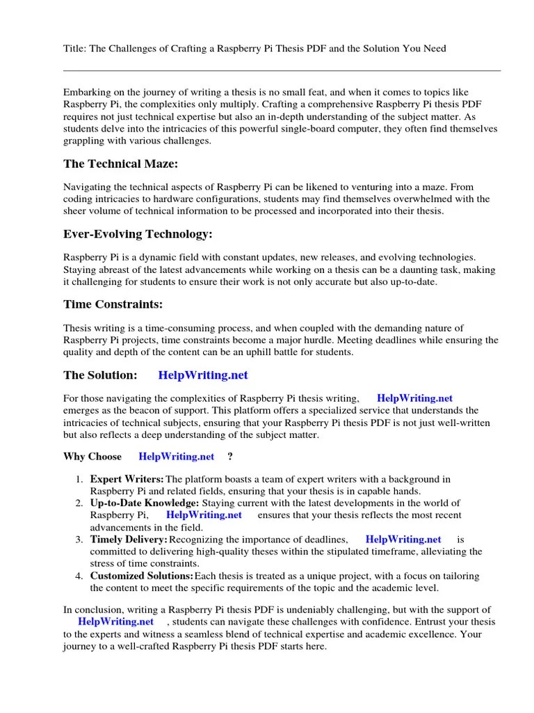 Raspberry Pi Thesis PDF | PDF | Raspberry Pi | Computing
