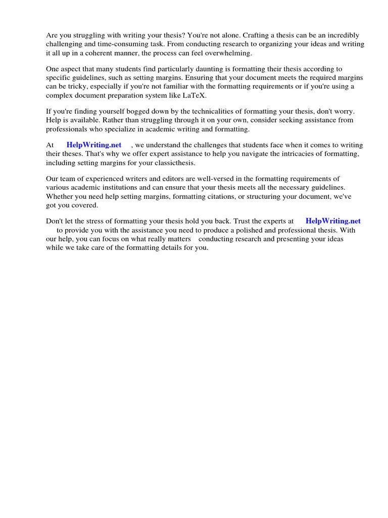 Classicthesis Set Margins | PDF | Thesis | Paragraph