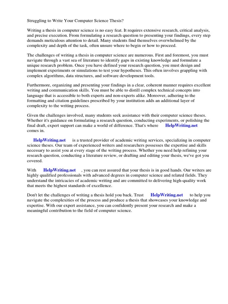 Sample Thesis Computer Science | PDF | Thesis | Science