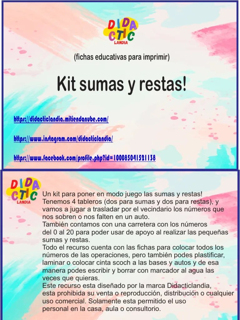 Kit Sumas Y Restas | PDF