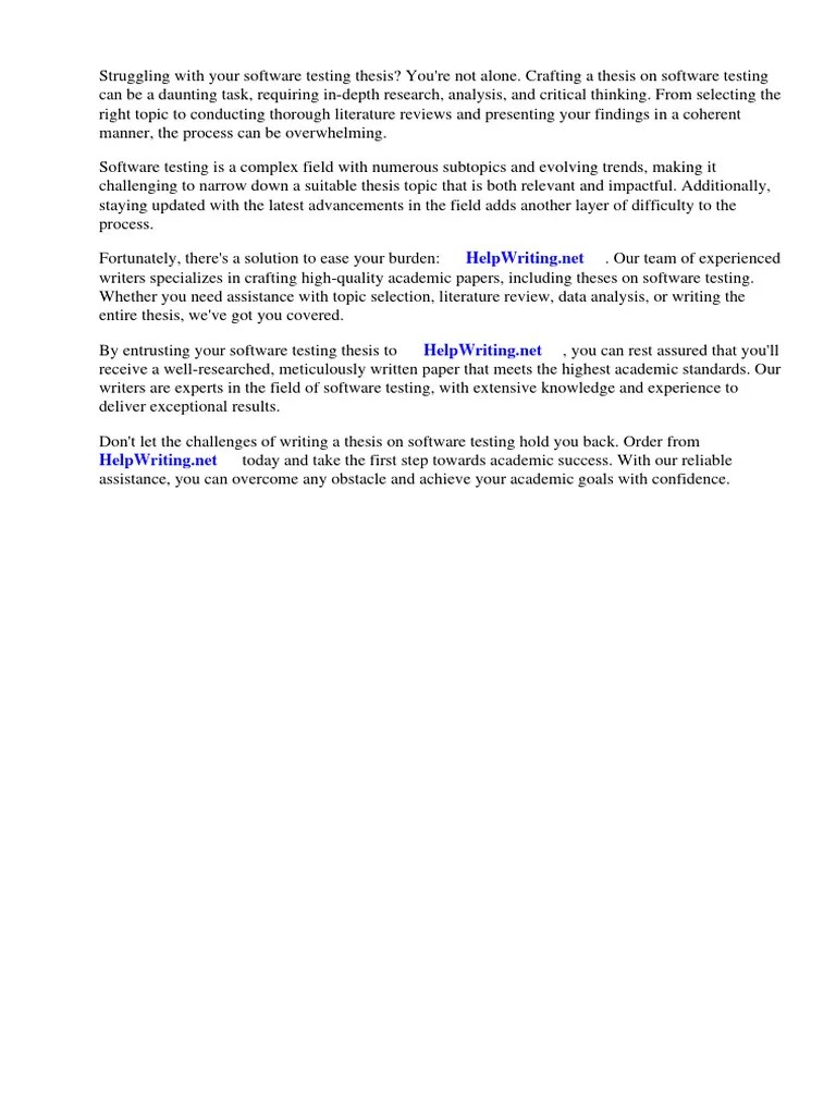Software Testing Thesis Topics | PDF | Software Testing | Software