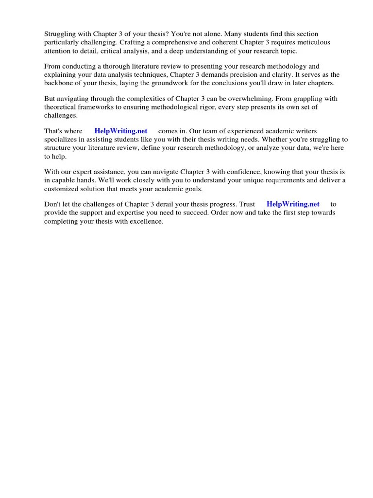 Chapter 3 Thesis | PDF | Methodology | Thesis