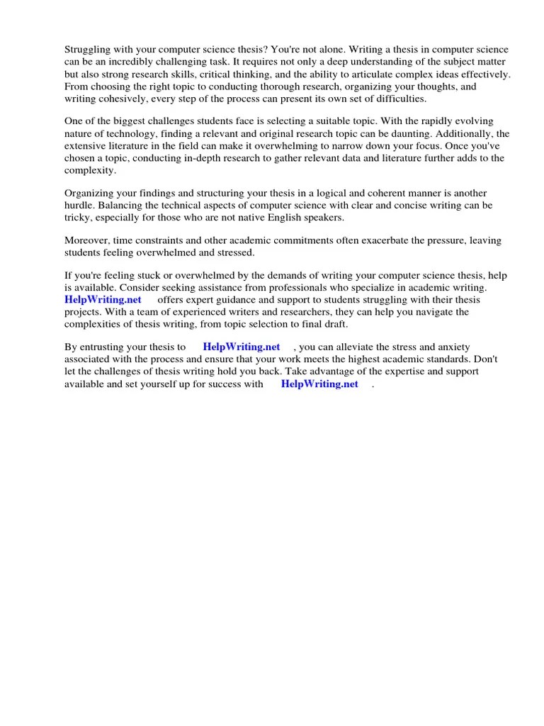 Computer Science Thesis Topics | PDF | Artificial Intelligence ...