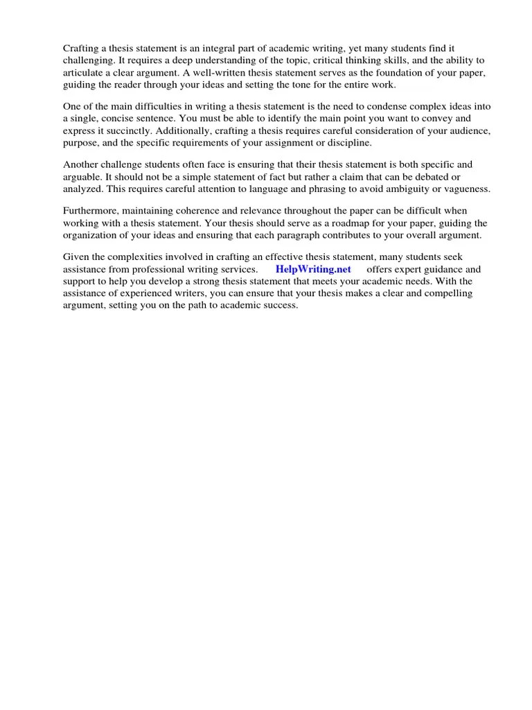 Key Concepts Of Writing An Effective Thesis Statement | PDF | Essays | Thesis