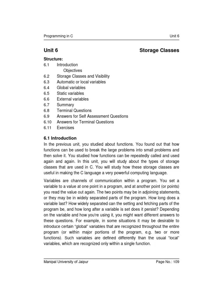 Storage Classes | PDF