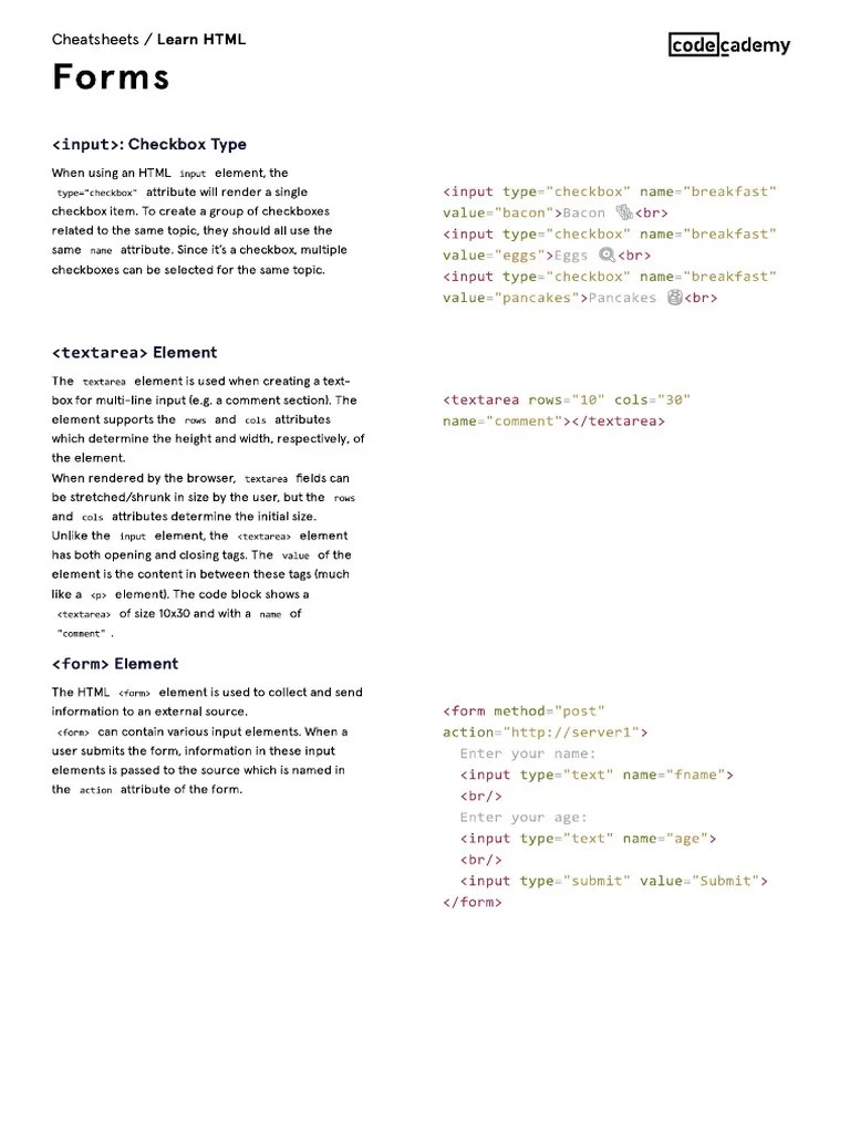 HTML Forms | PDF