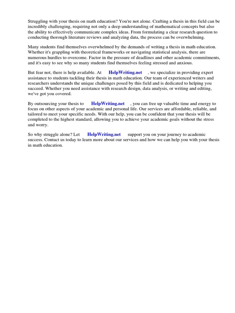 Thesis Math Education | PDF | Thesis | Mathematics