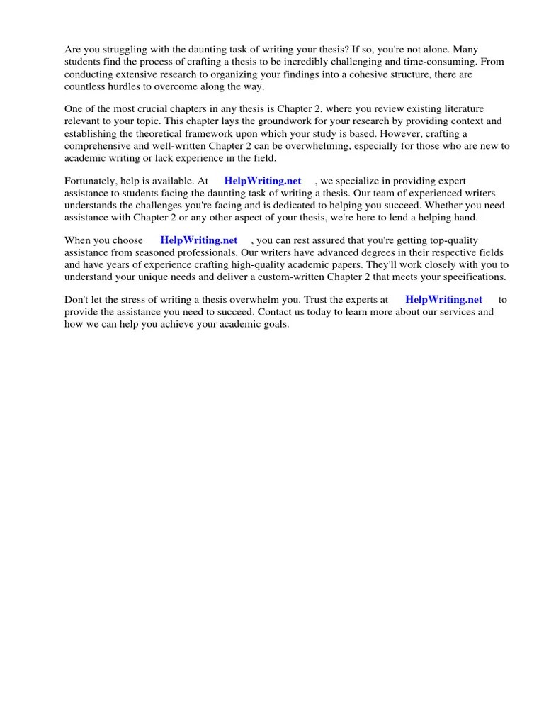 Thesis Chapter 2 Sample Format | PDF | Thesis | Methodology