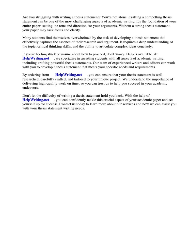 How To Write A Good Thesis Statement | PDF | Essays | Thesis