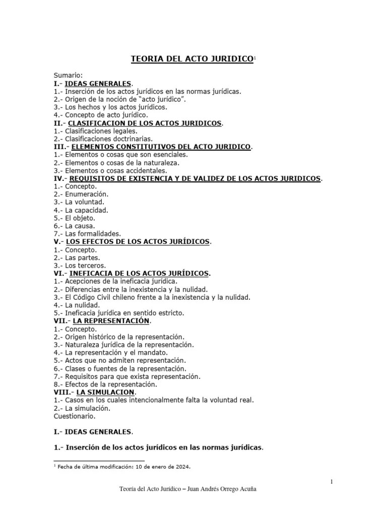 Teoría Del Acto Jurídico | PDF