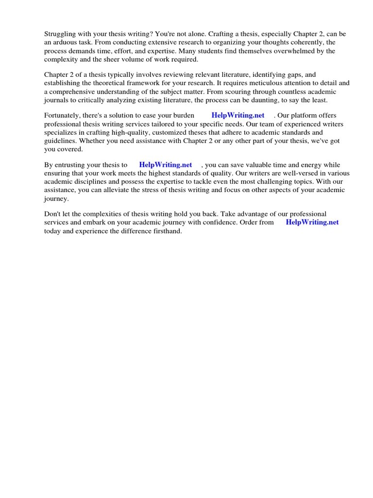 Chapter 2 Thesis Sample Philippines | PDF | Thesis | Academic Publishing