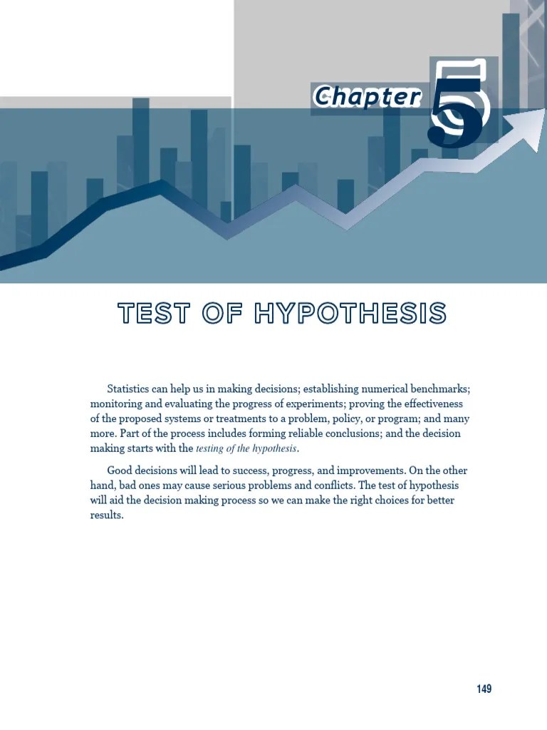 Chapter 5.test Of Hyp | PDF | Statistical Hypothesis Testing | Type I And Type Ii Errors