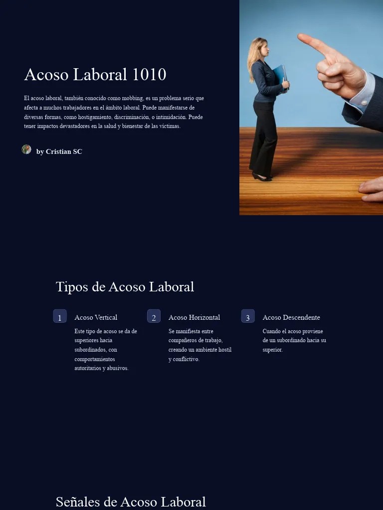 Acoso Laboral 1010 | PDF | Sicología | Psicología Social