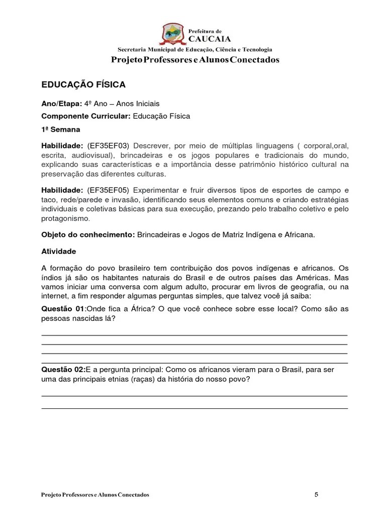 4º Ano-Educação Física | PDF | Brasil | África