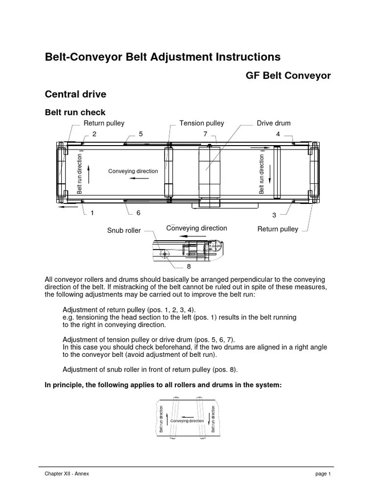 Belt Adjustment | PDF | Belt (Mechanical) | Equipment