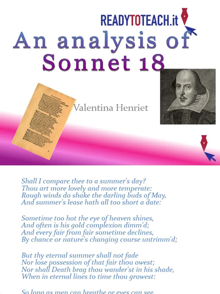 Shakespeare Sonnet18 Henriet | PDF | Shakespeare's Sonnets | Metre (Poetry)