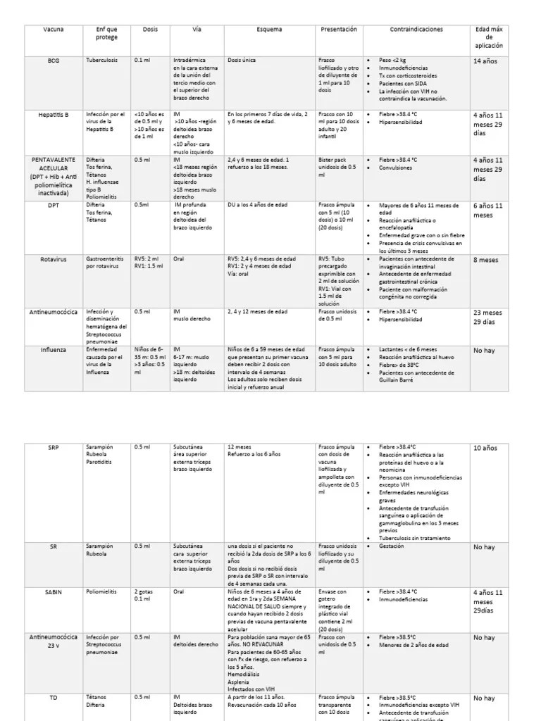ESQUEMA NACIONAL DE VACUNACION | PDF | Epidemiología | Medicina