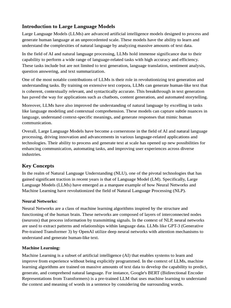 LLM 1 | PDF | Machine Learning | Artificial Neural Network