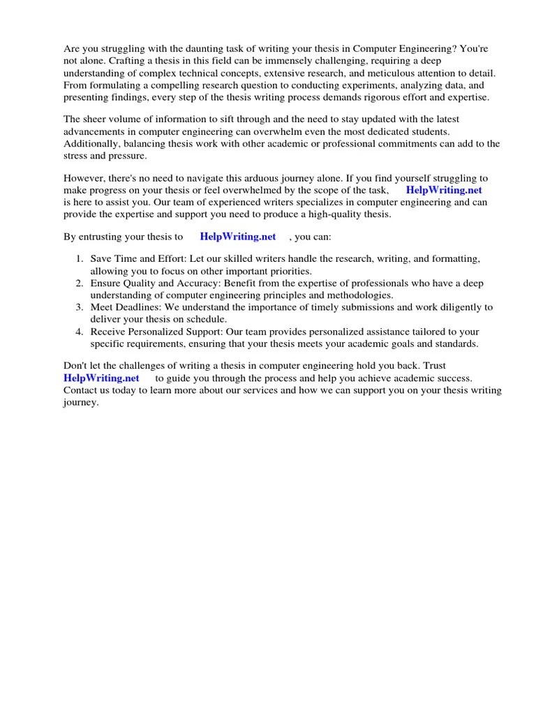 Sample Thesis Title Computer Engineering | PDF | Thesis | Engineering