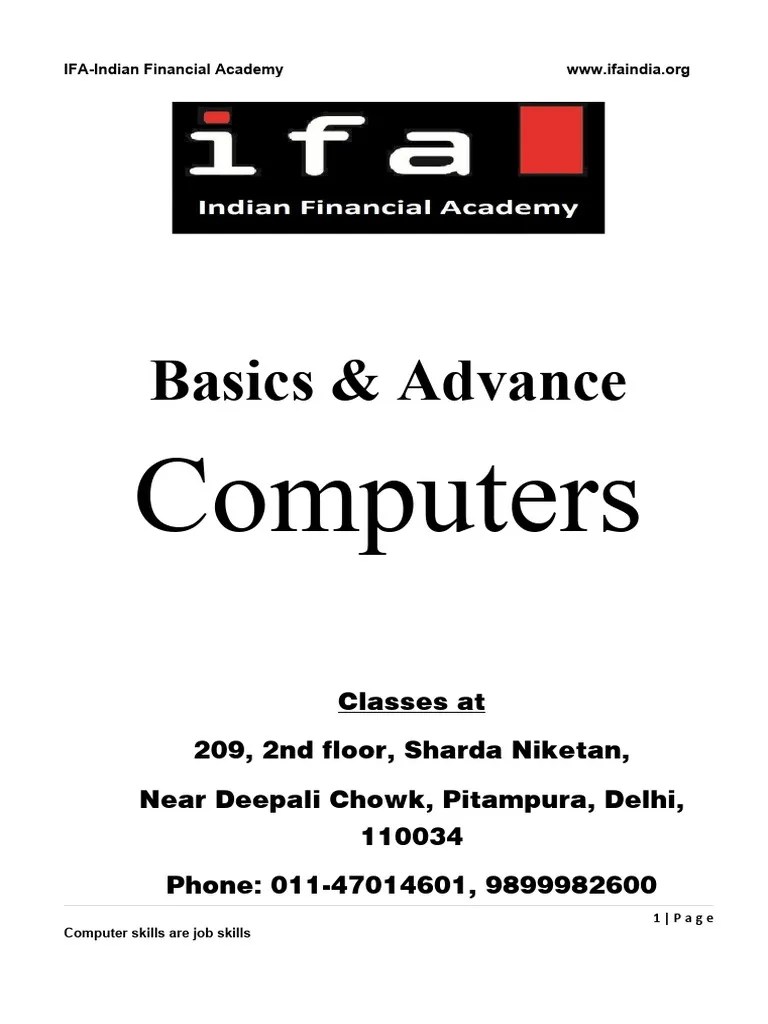 Basic Of Computer Book | PDF | Computer Data Storage | Printer (Computing)