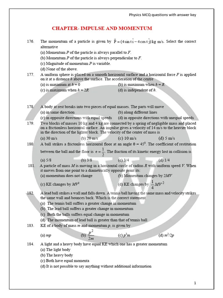 Impulse And Momentum | PDF | Momentum | Collision