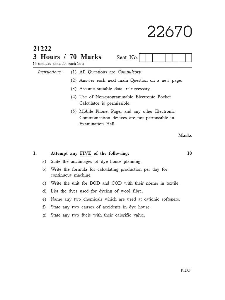 2022 Summer Question Paper (Msbte Study Resources) | PDF | Textiles ...