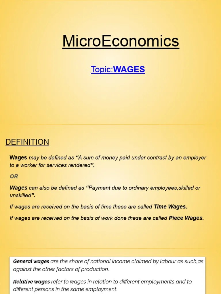 MicroEconomics (WAGES) | PDF | Labour Economics | Supply (Economics)