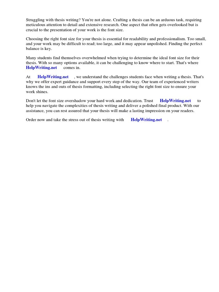 Font Size For Thesis Writing | PDF | Typefaces | Thesis