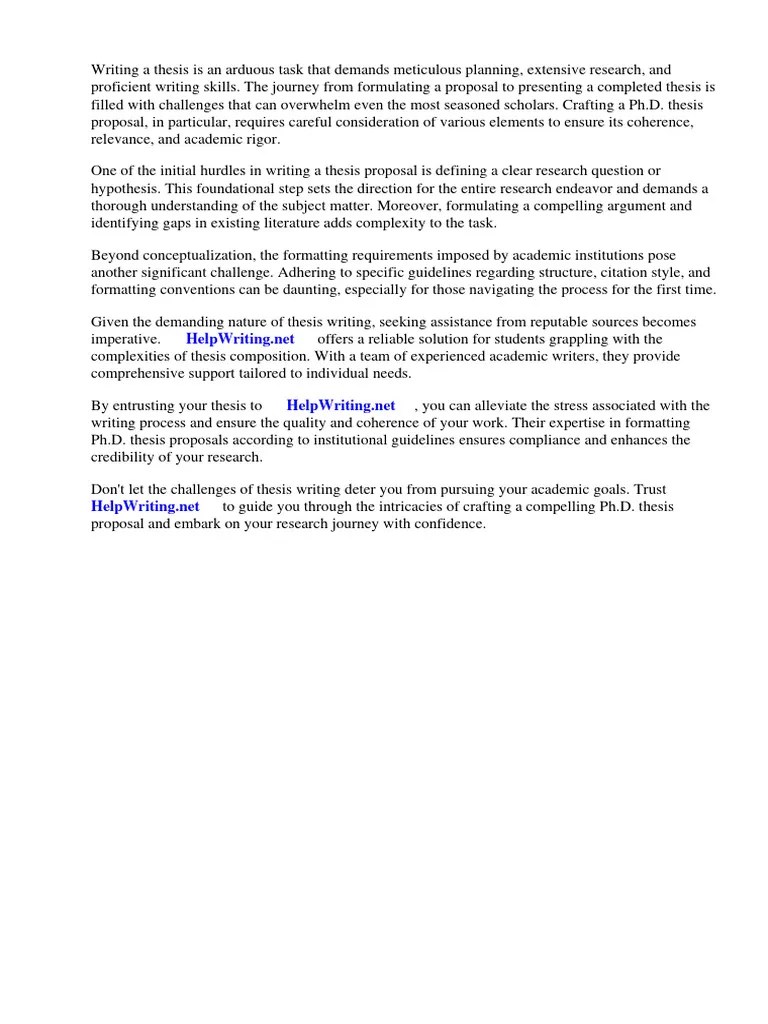 Format Of PHD Thesis Proposal | Download Free PDF | Thesis | Thought