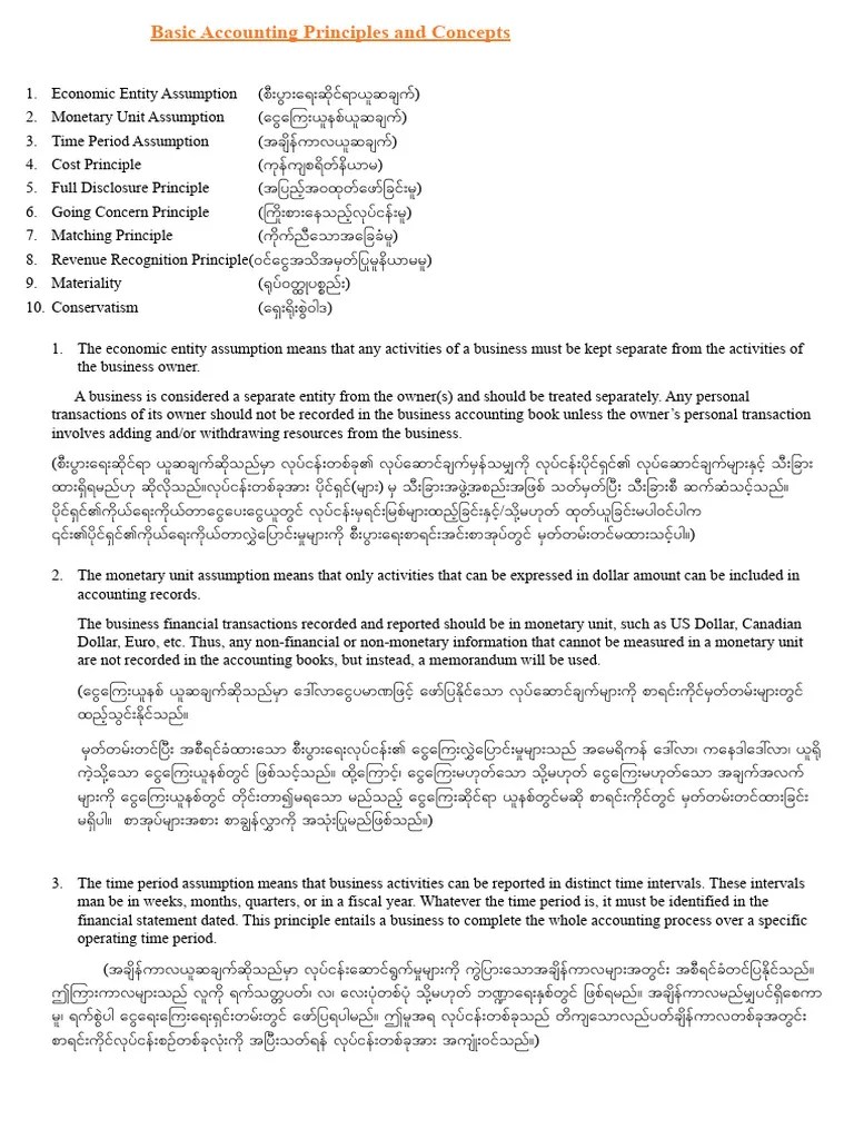 Basic Accounting Principles And Concepts (Update) | PDF